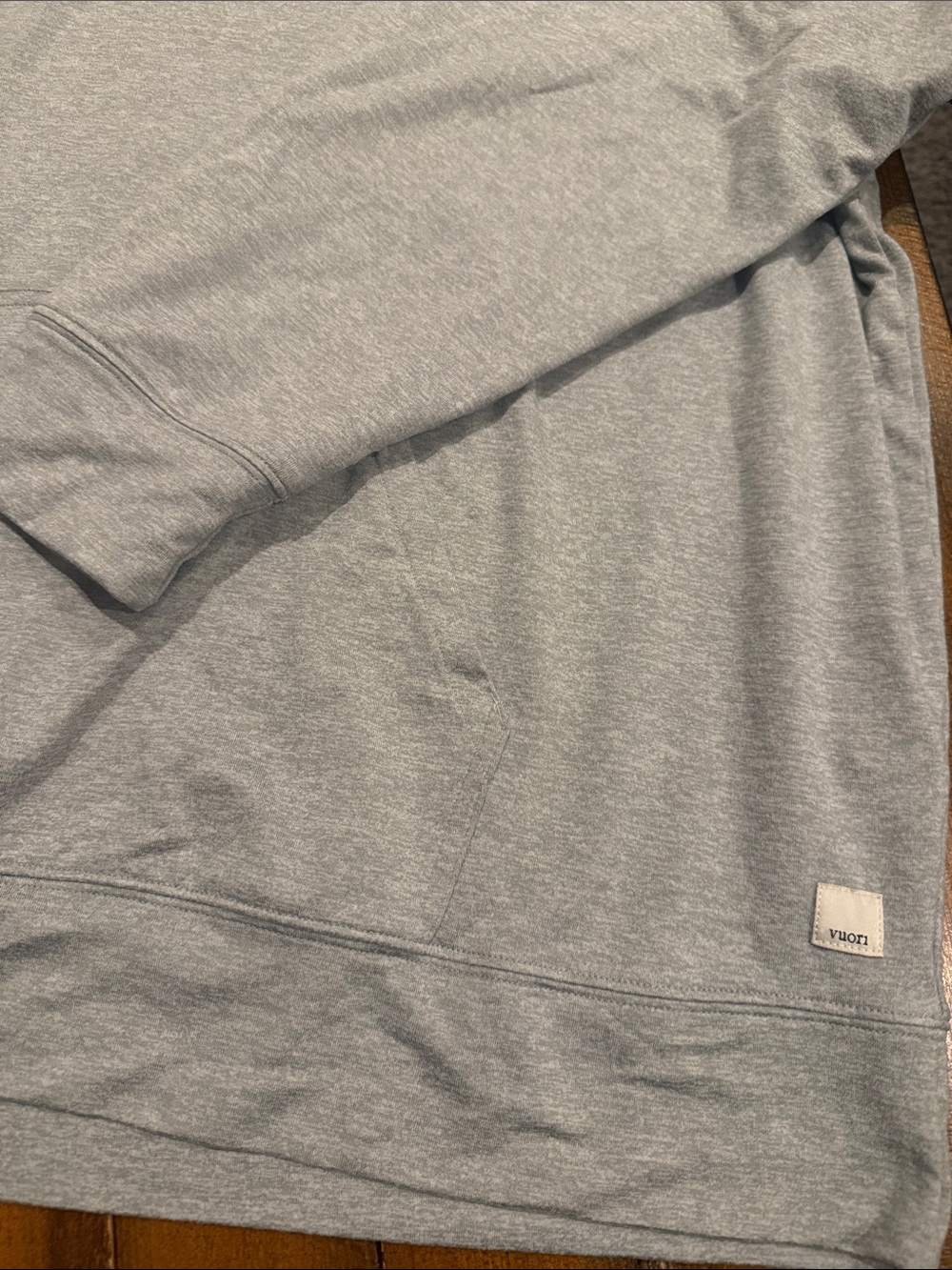 Vuori Light Gray Men's Hooded Pullover - Picture 3 of 4